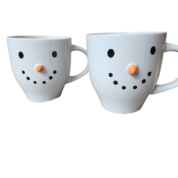 Snowman Face Mugs Set Of 2 - Picture 1 of 2